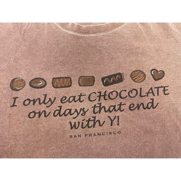 Crazy Shirts Only Eat Chocolate On Days That End With Y T-shirt Women Medium - Picture 2 of 6